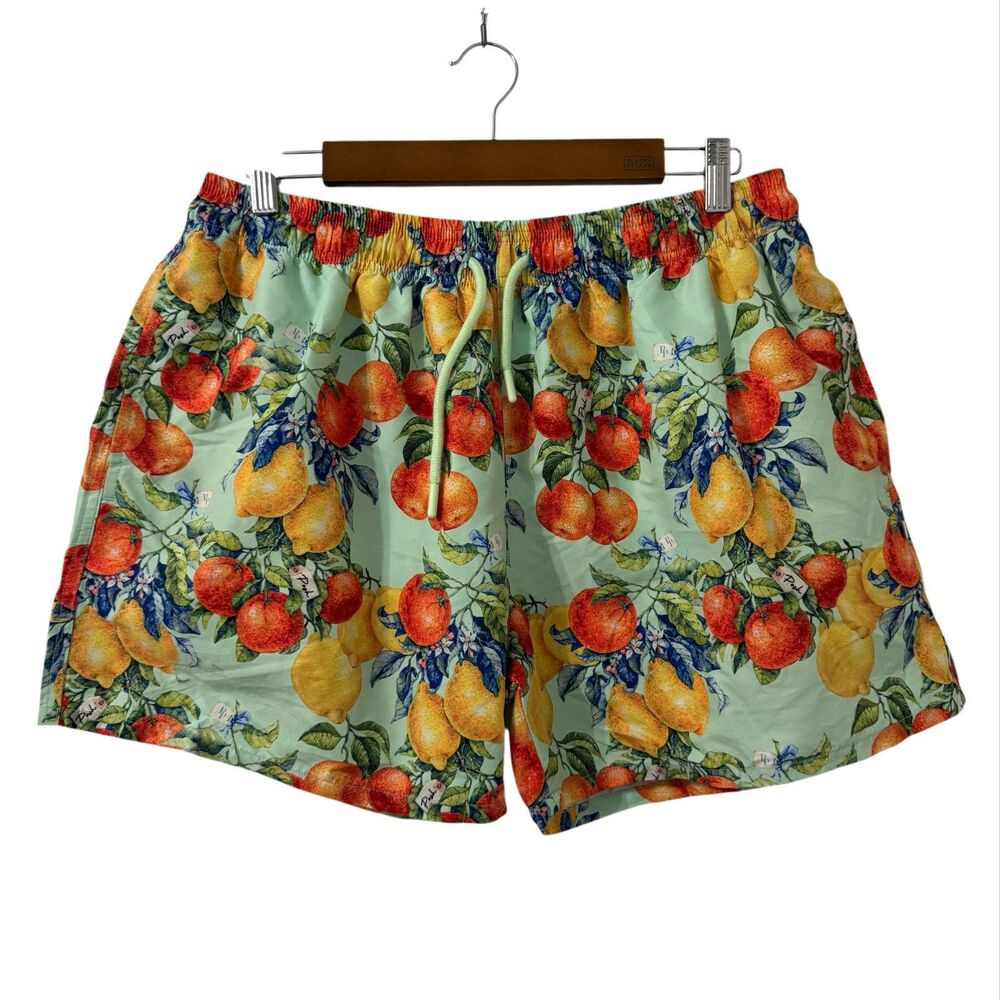 Posh Peanut Lucia Mens Swim Trunks XXL Fruit Print Vacation Beach‎ Resort Summer